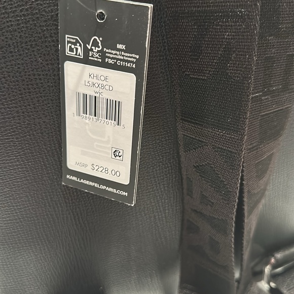NWT Karl Lagerfeld Black Khloe Ornamental Large Backpack with adj. Guitar Straps main image 6